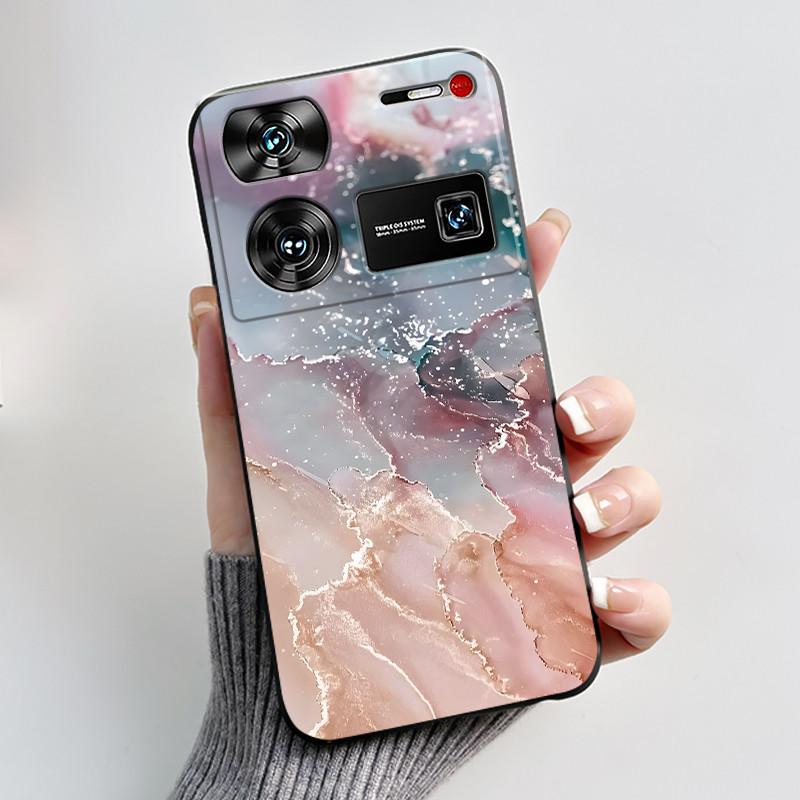 Case For ZTE Nubia Z60 Z70 Z70S Z50 Ultra Cute Love Heart Rabbit Matte Black Soft Silicone Cover For Nubia Z60Ultra Fundas Shell