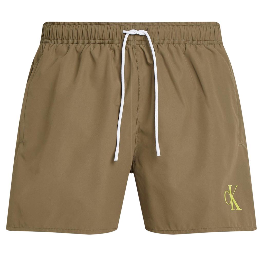 Calvin Klein Mens Contrast Logo Regular Swim Shorts