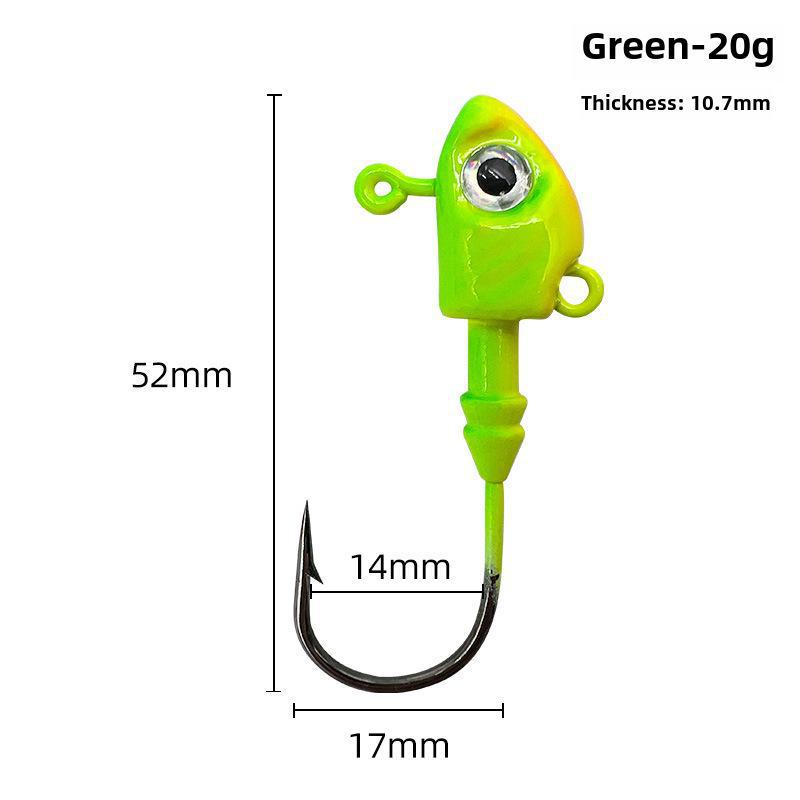 

Приманка Luya Fish Head Jig, крючок для ловли морского окуня на дальние расстояния, крючок с мягкой свинцовой головкой 10–40 г.