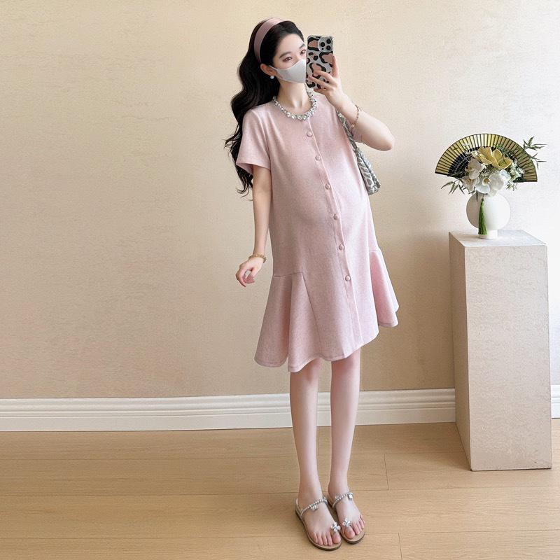 2026 Summer Petite Sequin Maternity A-Line Dress 2XL