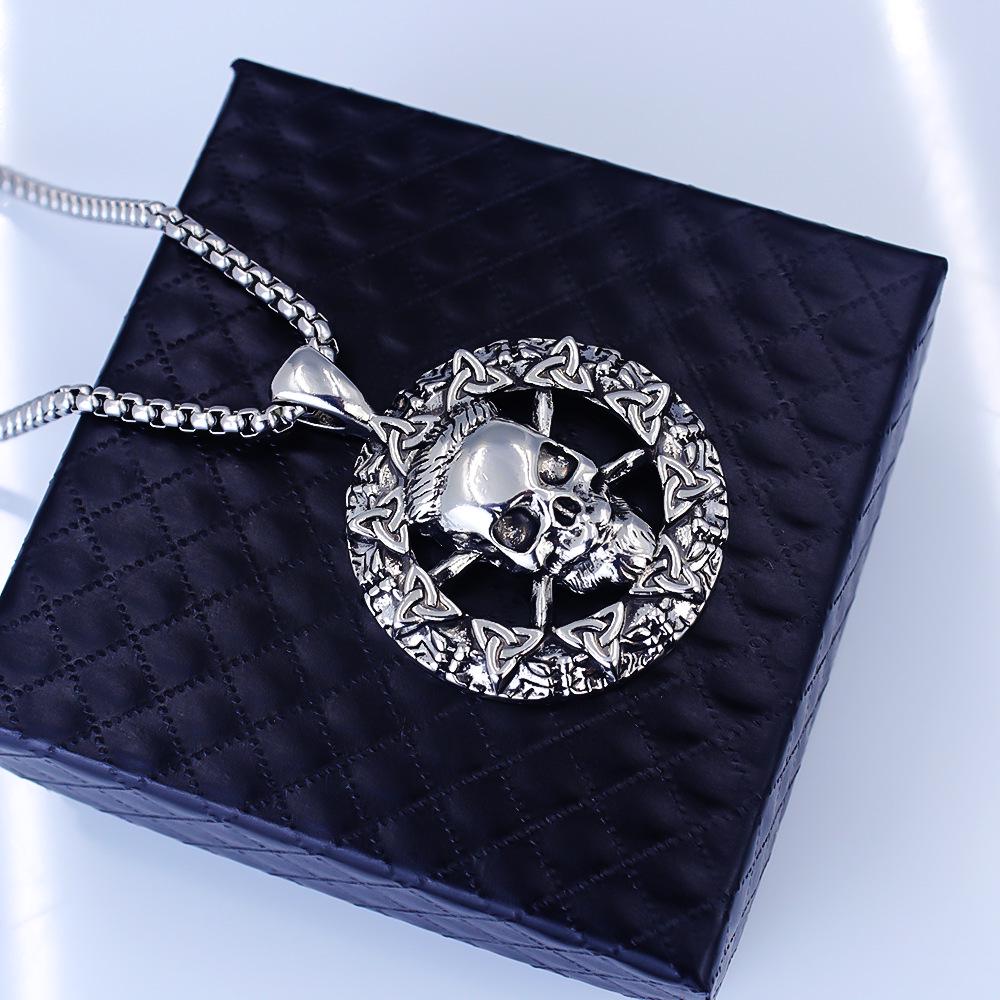 Ретро Европейский и Американский Подвеска Демон Ада - Мужская Хип-Хоп Панк Нержавеющая Сталь Ожерелье