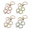 Keychain Pendant Rhinestones Four Leaf Clover Design Zinc Alloy Key Chain with Lobster Clasp Easy to Hang Key Holder Backpack Car Accessory