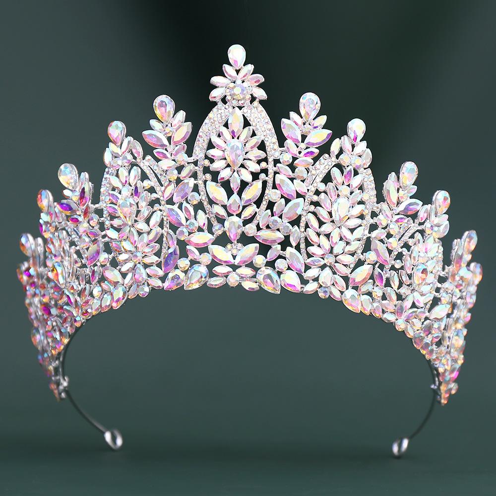 2026 European and American Beauty Pageant Bridal Crown Headgear, Alloy Crystal Wedding Headband Headband Headgear Crown