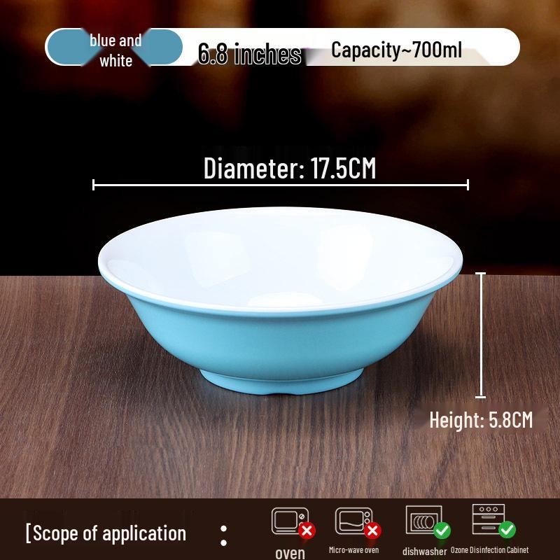 10-Piece Melamine Bowl Set: Ideal for Breakfast, Soup, Congee, Soy Milk, Wonton, Rice Noodle, and Hot & Spicy Soup.