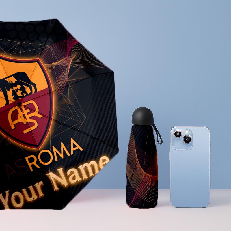 AS Roma Manual Five Fold 8 Rib Umbrella Support Custom Text, Lightweight Travel Umbrella