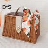 Gift Basket with Swinging Clasp Faux Rattan Woven Basket with Handle Party Favor Storage Basket for Chocolates Candies Wedding Birthday