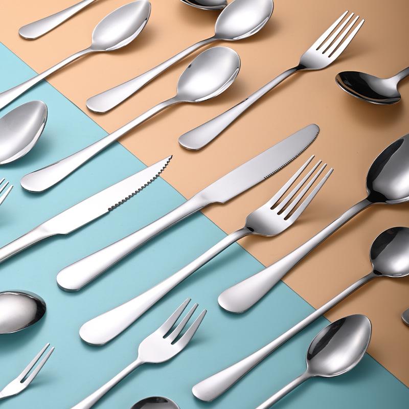 Stainless Steel Tableware Western Knife and Fork Spoon Eating Spoon Soup Spoon Coffee Stirring Spoon Dessert Spoon Steak Knife and Fork