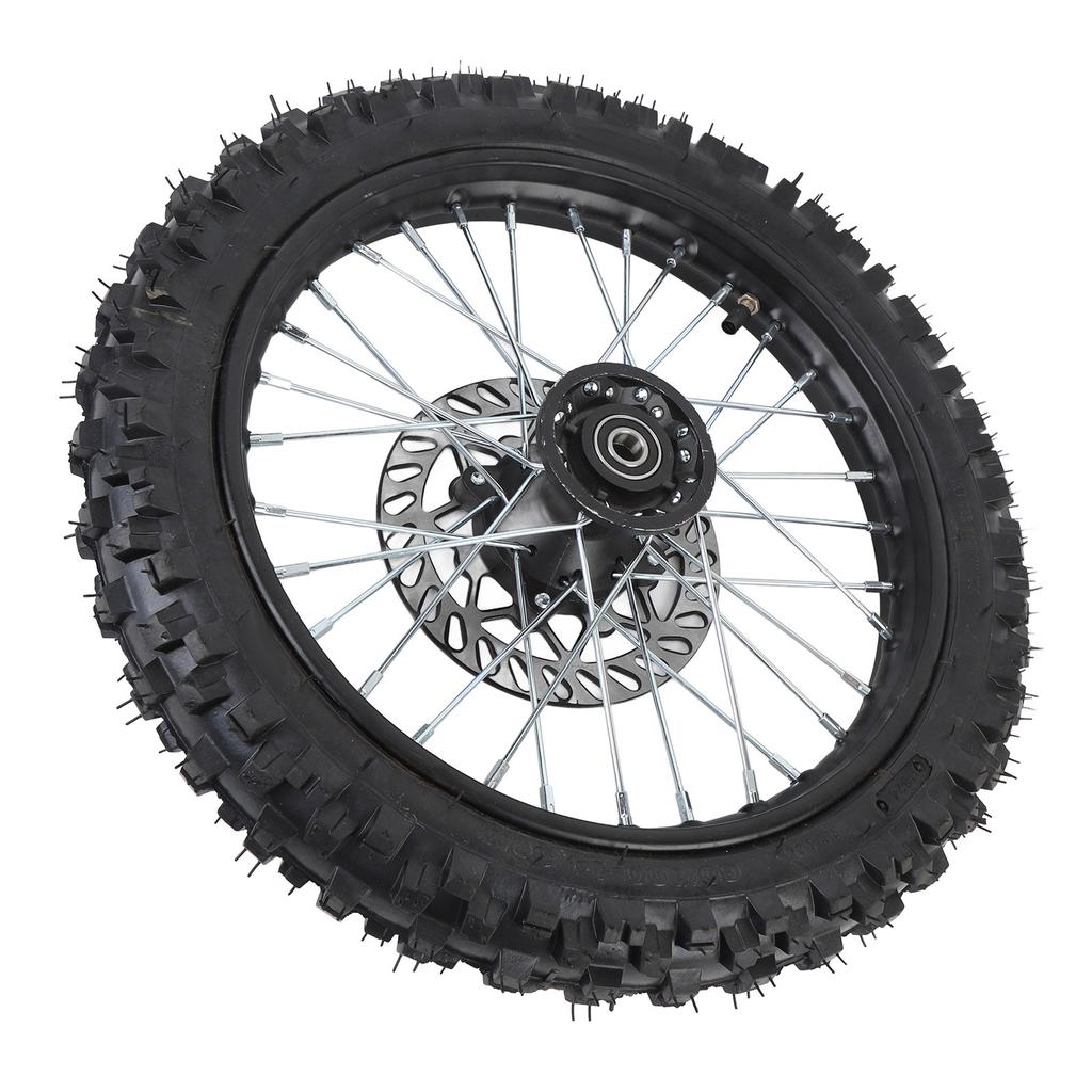 14 Inch Front Wheel Assembly 60 100 14 2.5 14 Tire Inner Tube 15mm Rim Axle with Brake Rotor for 125 140 150 160cc Pit