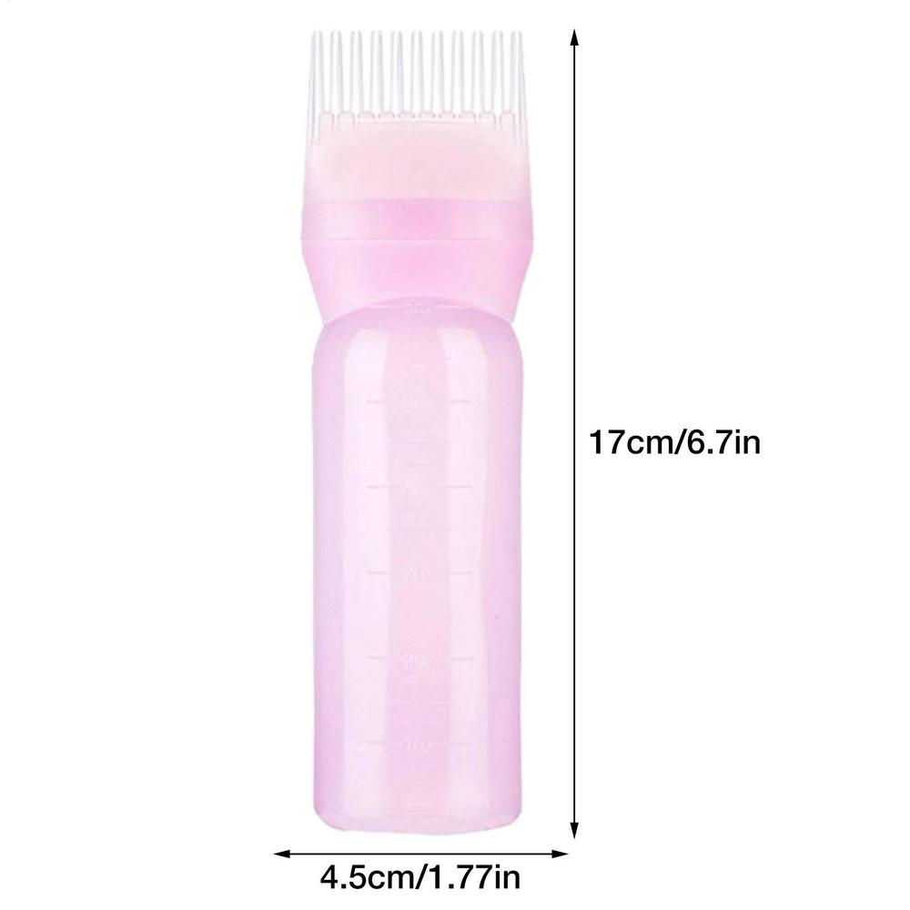 

Hair Dye Root Comb Hair Dye Color Comb Bottle With Scale Hair Coloring Comb Applicator Portable Hair Dye Bottle For Hair Oil рожевий