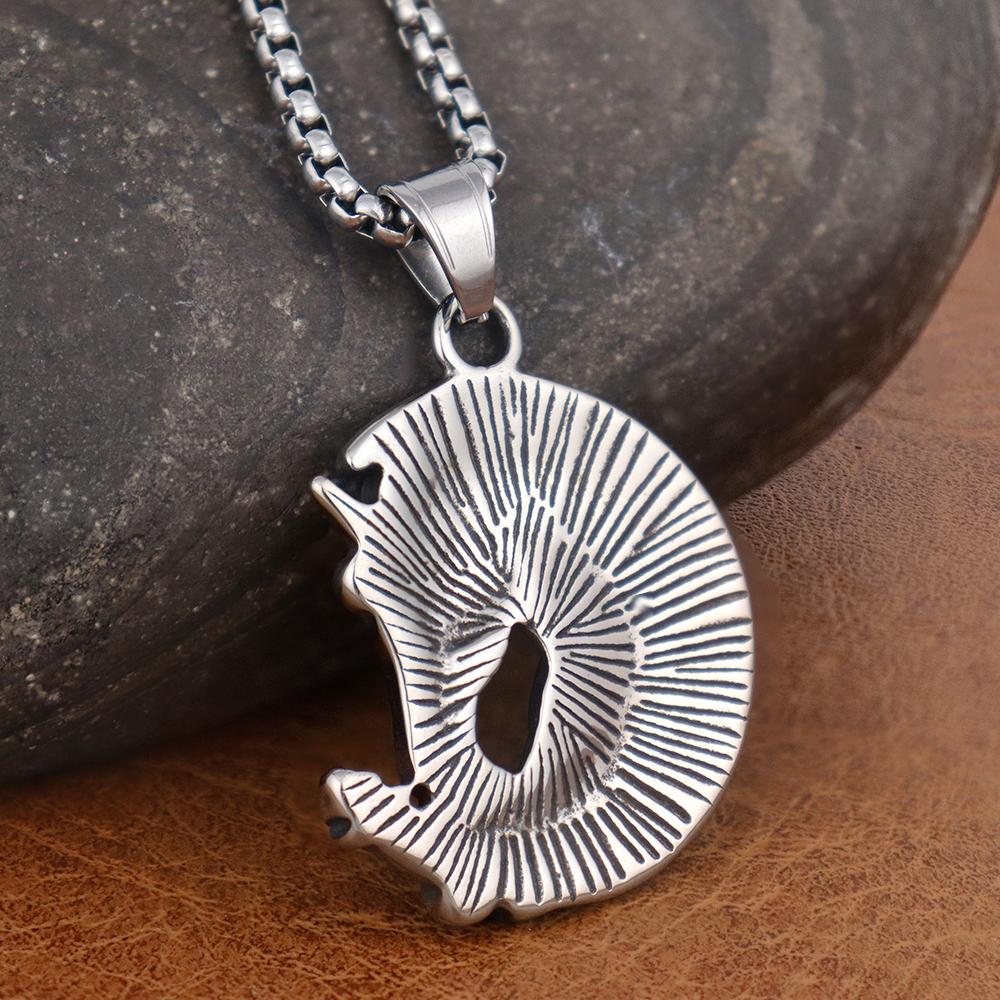 Fashion Charm Moon Unicorn Pendant Popular Stainless Steel Horse Head Necklaces For Men Women Amulet Jewelry Gifts