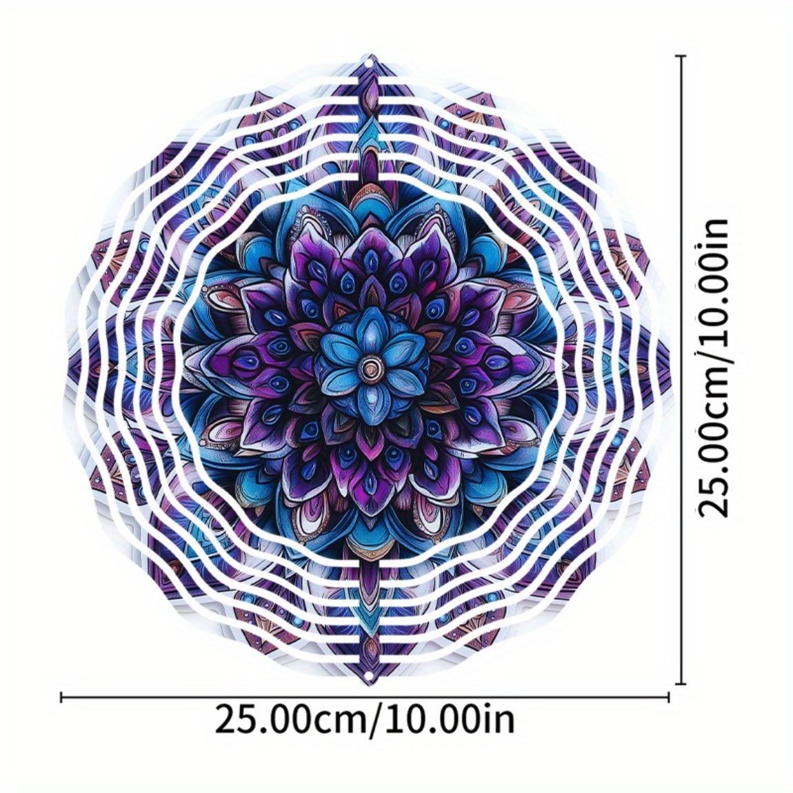 

Многоцветная 3D Металлическая Подвеска-Колокольчик Мандала для Декора Сада, Патио, Веранды, Дома, Подарок, Фиолетово-Синий Цветочный Дизайн 01A