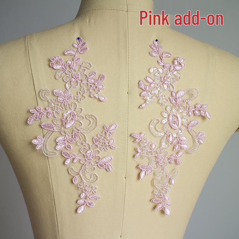 Toppe Ricamate ad Applicazione in Pizzo Fatte a Mano per Abito da Sposa e Accessori per Capelli della Sposa - Bianco, Rosso, Nero
