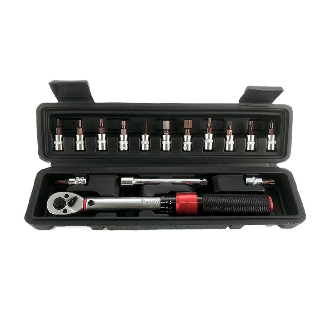 High Precisions Tool Set 16Pcs 1/4” Drive Adjustable Torque Wrench Kit For Mechanical Automotive Repair Job