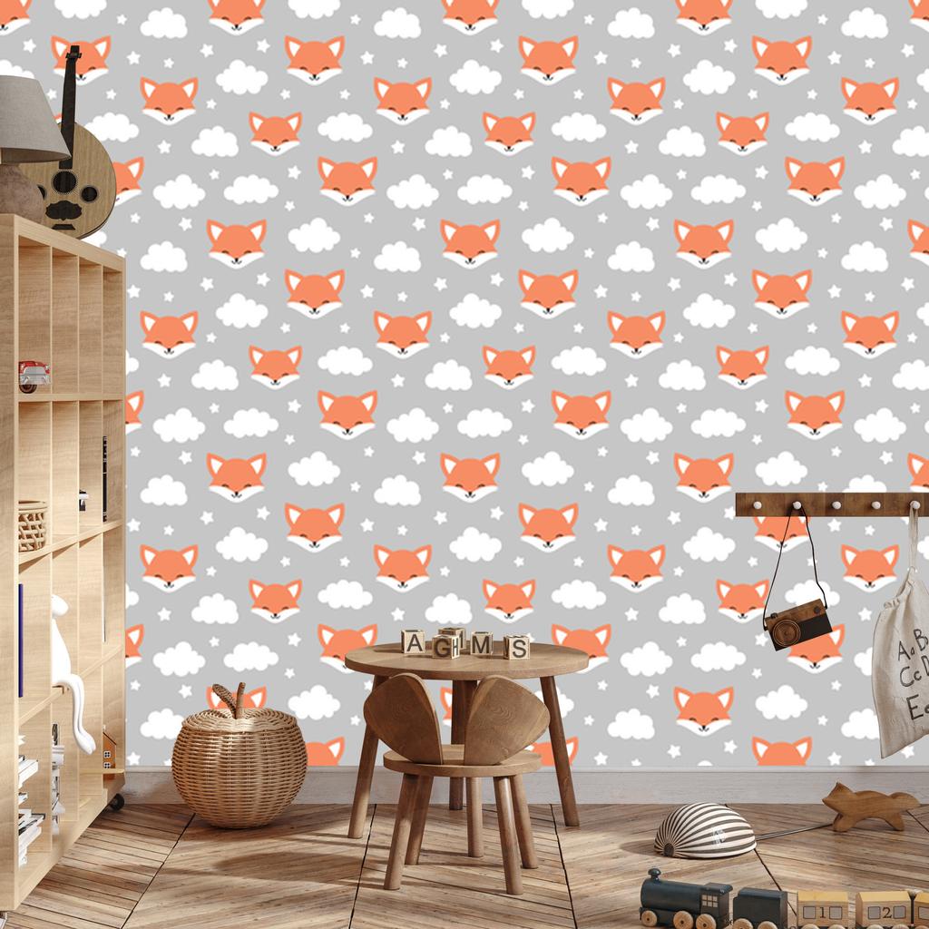 Foxes from the Clouds Wallpaper for Living Room and Bedroom 50x1000