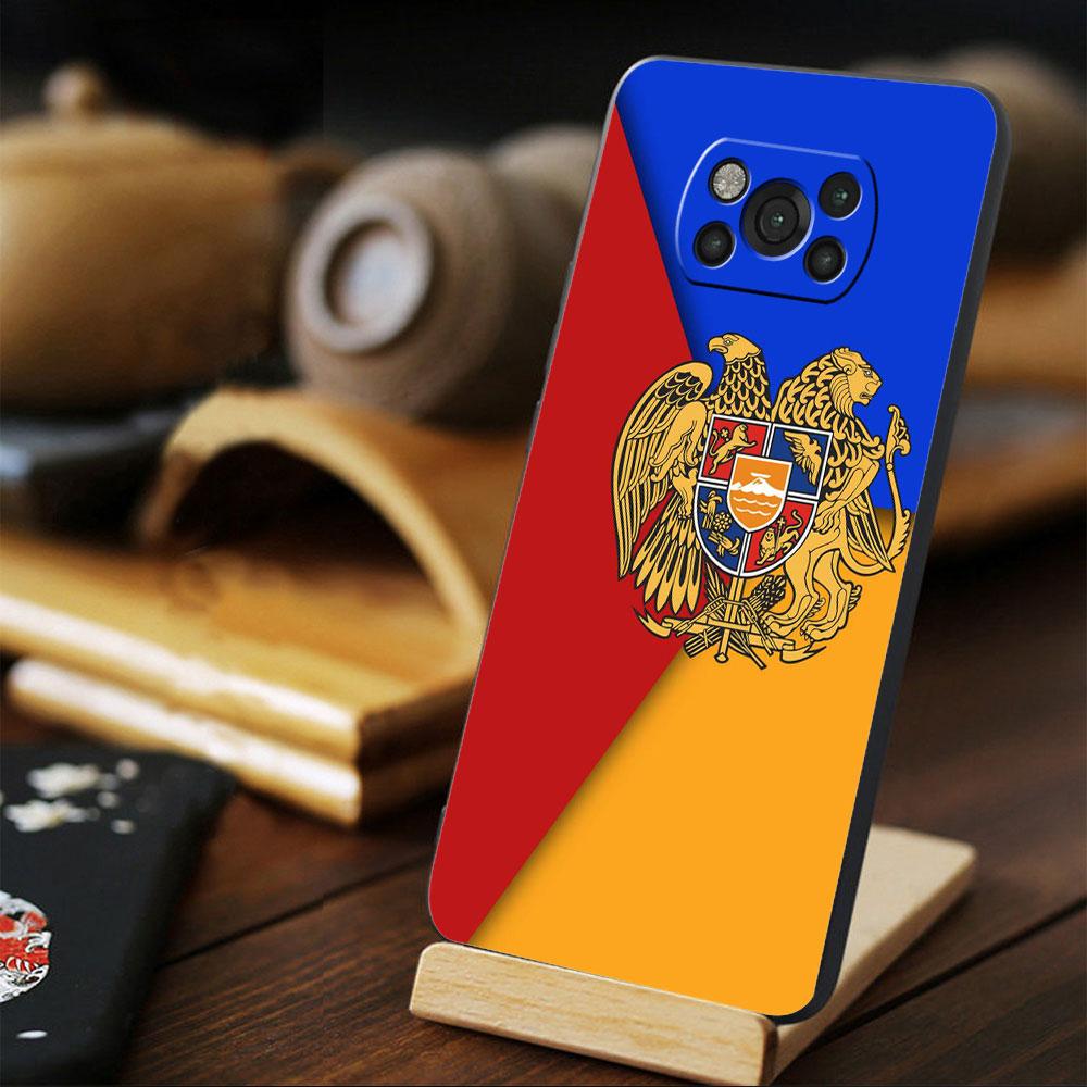 For Xiaomi POCO X4 9T 11T 10T M4 Pro 5G MI 11 Lite M3 X3 NFC F4 GT F3 Armenia Armenians Flag Phone Case Smartphone Black
