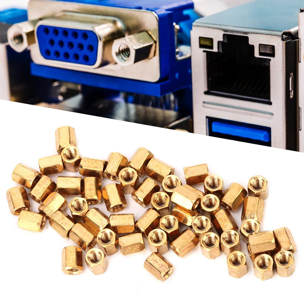 50 ks Mosaz M3*6mm Dutý Dvojprůchozí Distanční prvek Šestihranný Distanční prvek pro Desku s plošnými spoji