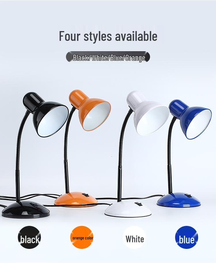 LED Eye-Friendly Desk Lamp: Minimalist Metal Reading Light for Students
