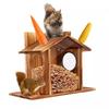 Wooden Squirrel Feeder Durable Hamster Feeding Box Feeding Container Pet Food Dispenser  Parrot