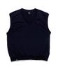 Lengagement Boucle Big Heart Loose Fit Fleece-Lined Vest [Navy]