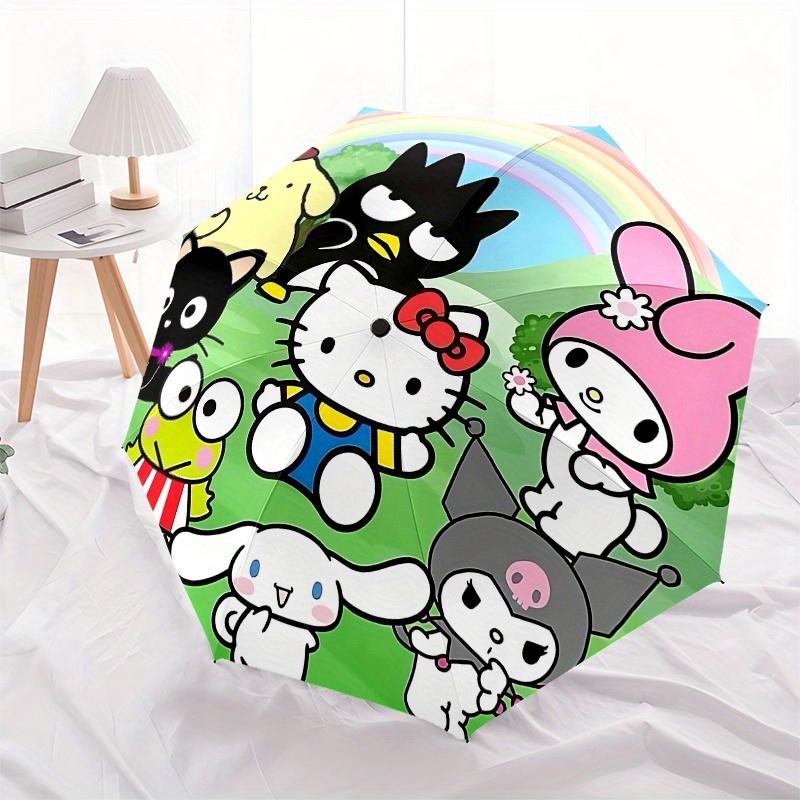 Hello Kitty, Sanrio Characters Automatic Opening and Closing Folding Umbrella with 8-rib Frame and Compact Travel Design, Perfect for All Oc