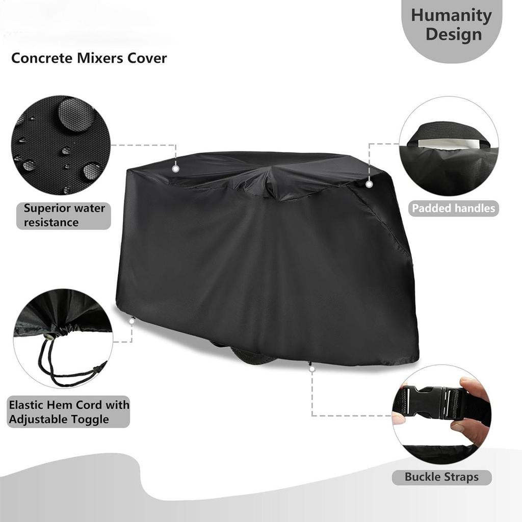 Mud Mixer Cover Heavy Duty Waterproof Oxford Fabric Protection Portable Cement Mixing Machine Cover For Maintenance Construction