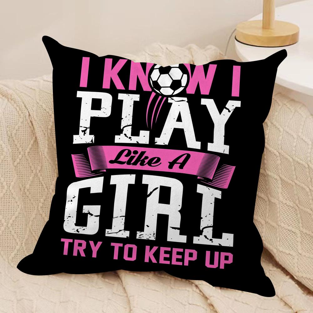 Soccer Lover Football Cushion Cover Soft Plush Fabric DoubleSided Printed Cushion Covers for All Seasons Modern HomeDecor Gift