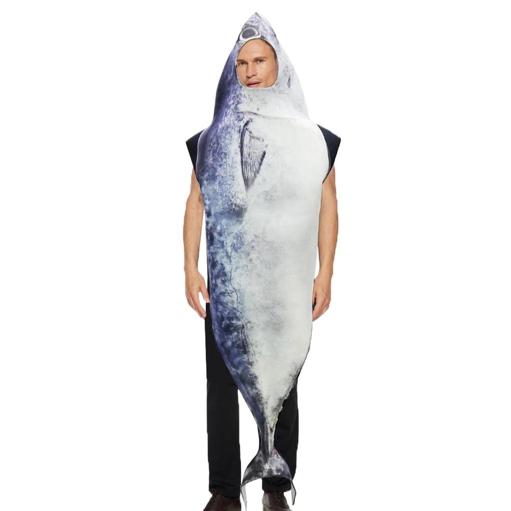 Fish Costume Halloween Suit Cozy Realistic Animal Dress Up Costume for Adult Masquerade Role Play Festival Celebration