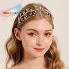 Handmade Crystal Beads Hair Net Crown Elegant Headbands Wedding Headpieces Sparkling Rhinestone Tiara Hair Hoop Hair Jewelry