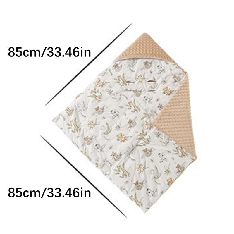 Multifunctional Hooded Infant Dot Swaddles Blanket Lightweight Cotton For Car Seat Strollers Tummy Time Play Mat