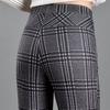 2025 Stylish Plaid Micro-Flare Women's Pants – Slimming, Body-Shaping & Elastic for Spring
