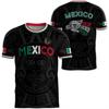 Mexican Flag-themed 3D Eagle Pattern Sport Quick-dry Breatha Men's T-shirt Outdoor Football Sportswear Parent-child Clothing