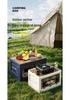 XL Folding Outdoor Storage Box with Wood Lid & Side Opening for Camping & Car Trunk Organization
