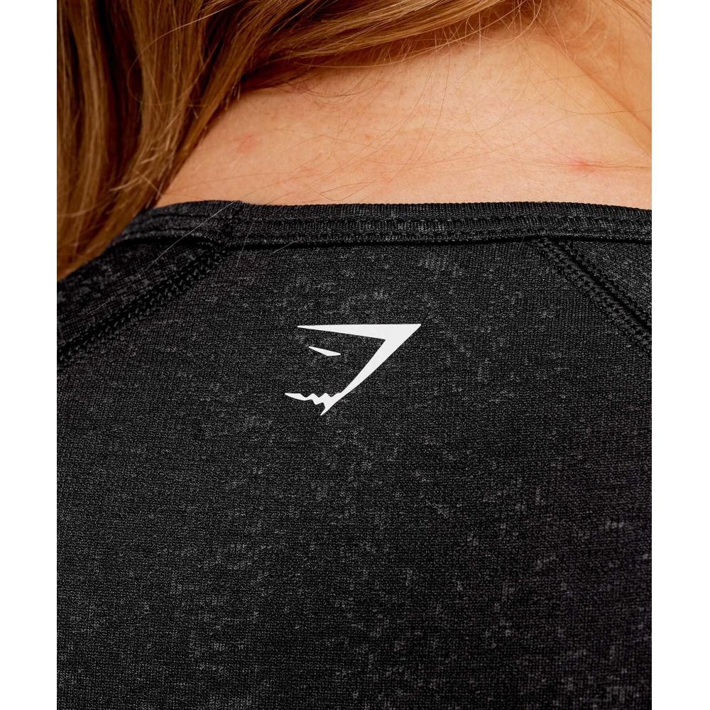 Gymshark Adapt Fleck X Whitney Short Sleeve Crop Top Black B4c3a Bbdg