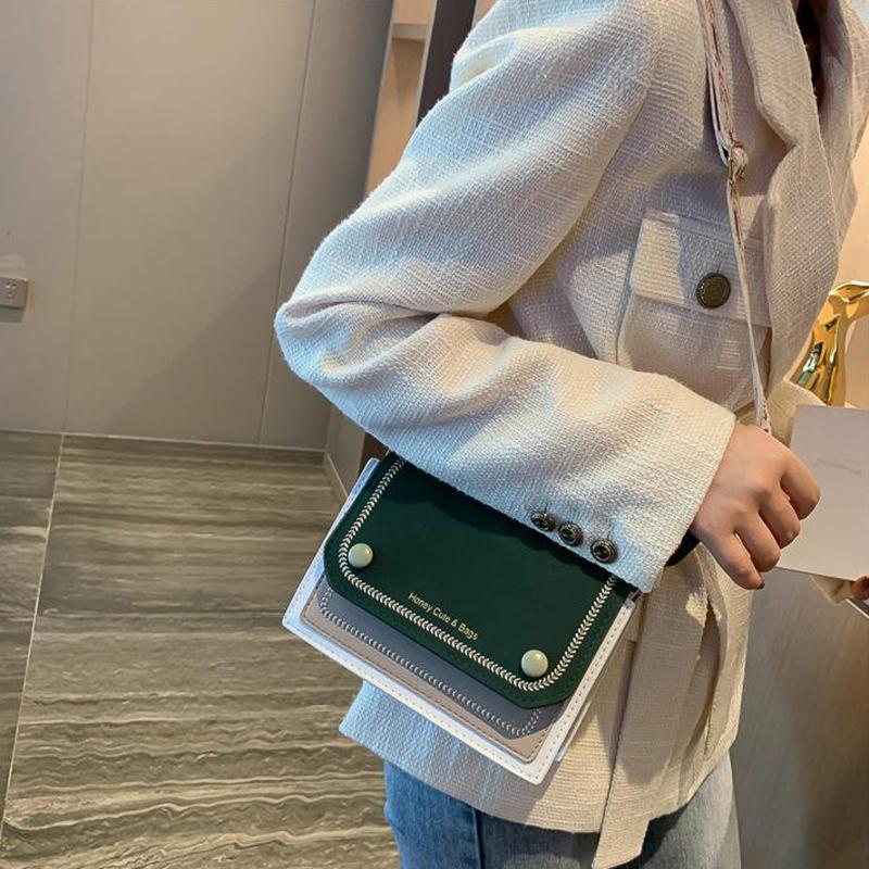 Women Summer Shoulder Crossbody Bag PU Leather Wide Strap Messenger Bag Female Small Square Bag Clutch Bags Handbags