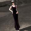 Women's Elegant French Retro Fishtail Velvet Sling Dress