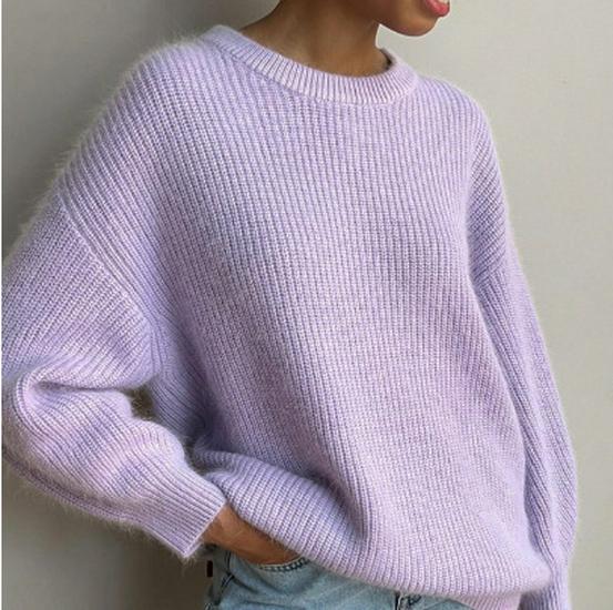 Autumn Winter Faux Mink Loose Knit Sweater - European American Style for Women
