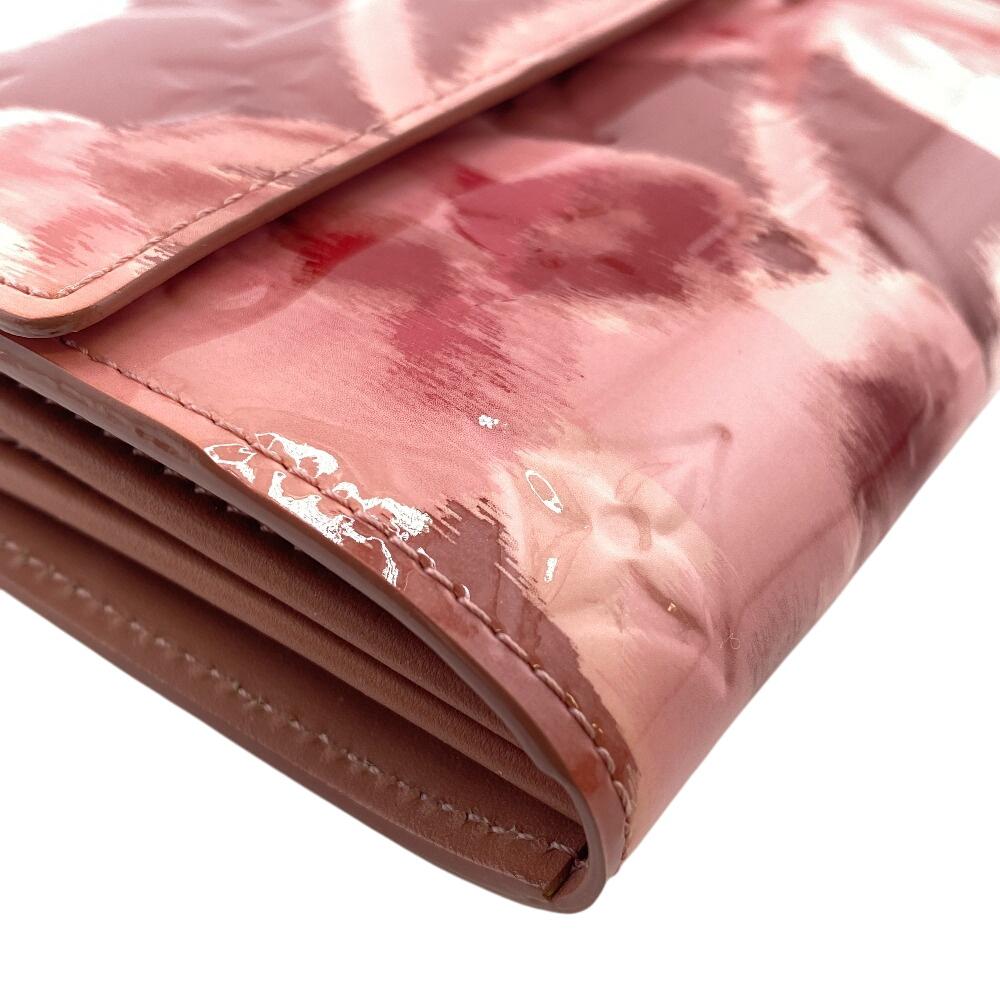 LOUIS VUITTON M90023 Monogram Vernis Ikat leather Portefeuille Sarah Rosevelle Purse pink leather Women Used