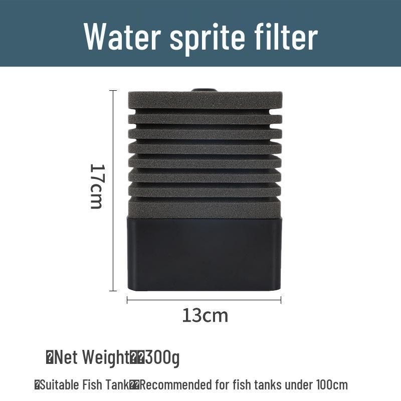 Water Sprite Pneumatic Fish Tank Filter: Anti-Air Lift, Oxygenation, Waste Sucker for Small Tanks