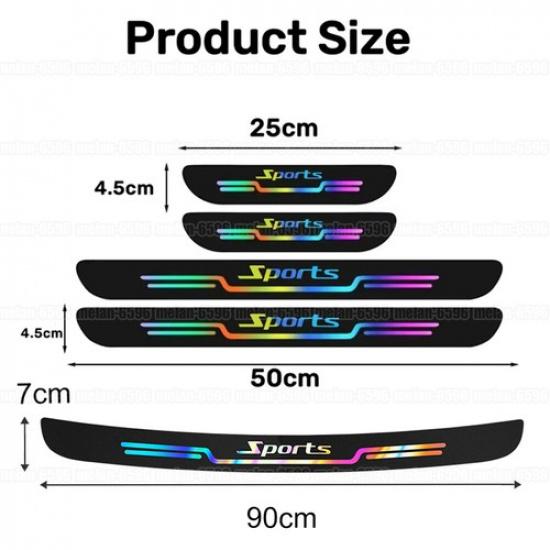 5pcs Car Door Sill Scuff Plate Cover Bumper Trunk Protector Anti Scratch Sticker