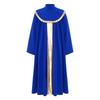 Kinderkoor Gewaad Eredienst Lof Dans Kostuum Mock Neck Lange Mouwen Verborgen Rits aan de Achterkant Metallic Kleurblok Patchwork Geplooide Gewaad