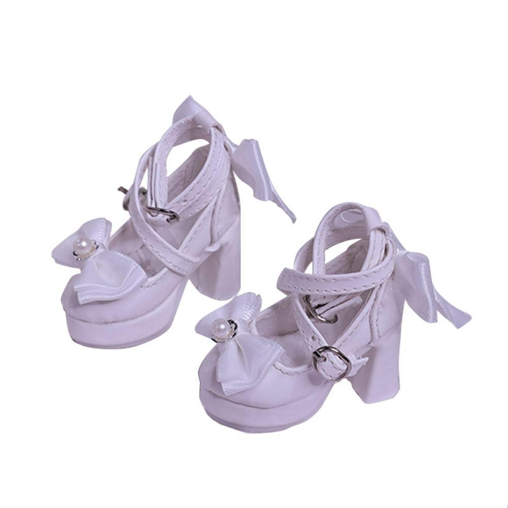 1 Pair 1/3&1/4 BJD Doll's Shoes Pearl Dress Up Doll Shoes Bowknot High Heels  1/3&1/4 BJD Dolls