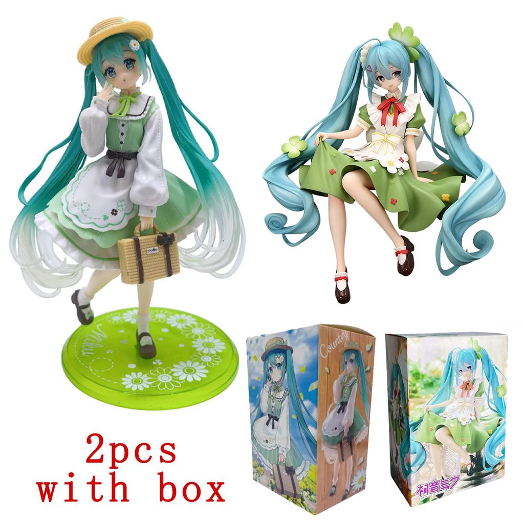 15cm Anime Figure Hatsune Miku Noodle Stopper Lucky Grass Fairy Action Figure PVC Collection Model Ornament Toys Gifts