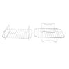 2PCS Double Layer Fryer Rack Set 304 Stainless Steel Stackable Rectangular Fryer Skewer Rack for Fryer Accessories