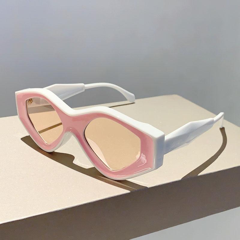 

KAMMPT New Polygon Sunglasses Men Stylish Vintage Candy Color Eyewear Women 2023 Trendy Retro Luxury Brand Designer UV400 Shades without case
