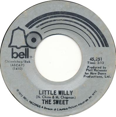 7inch Record SWEET - Little Willy 45251 Bell Records 1972 US Rock Used