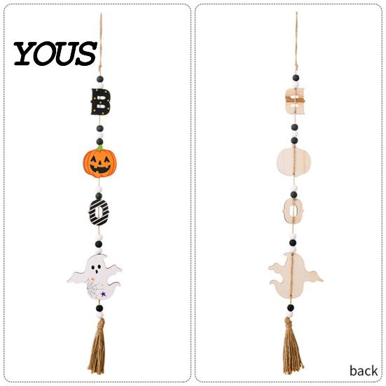 Dessert Table Edge Ornament Halloween Beaded Hanging Sign, Witch Pumpkin Bat Pendant Garland for Resin Witches Pumpkins Bats Decor Door, Spooky