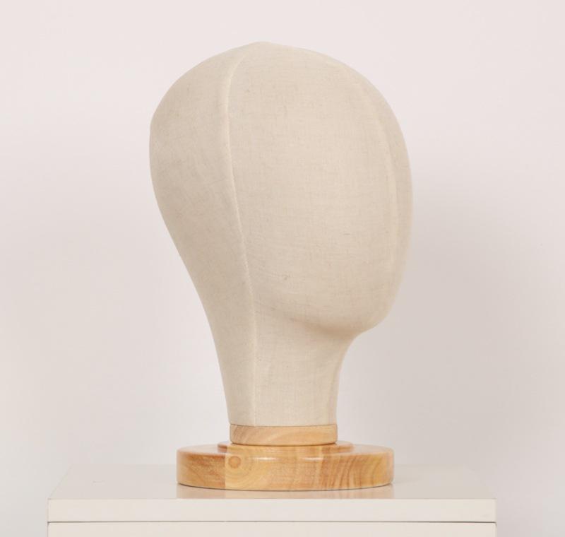 Burlap-Wrapped Model Head for Hats, Wigs & Accessories Display