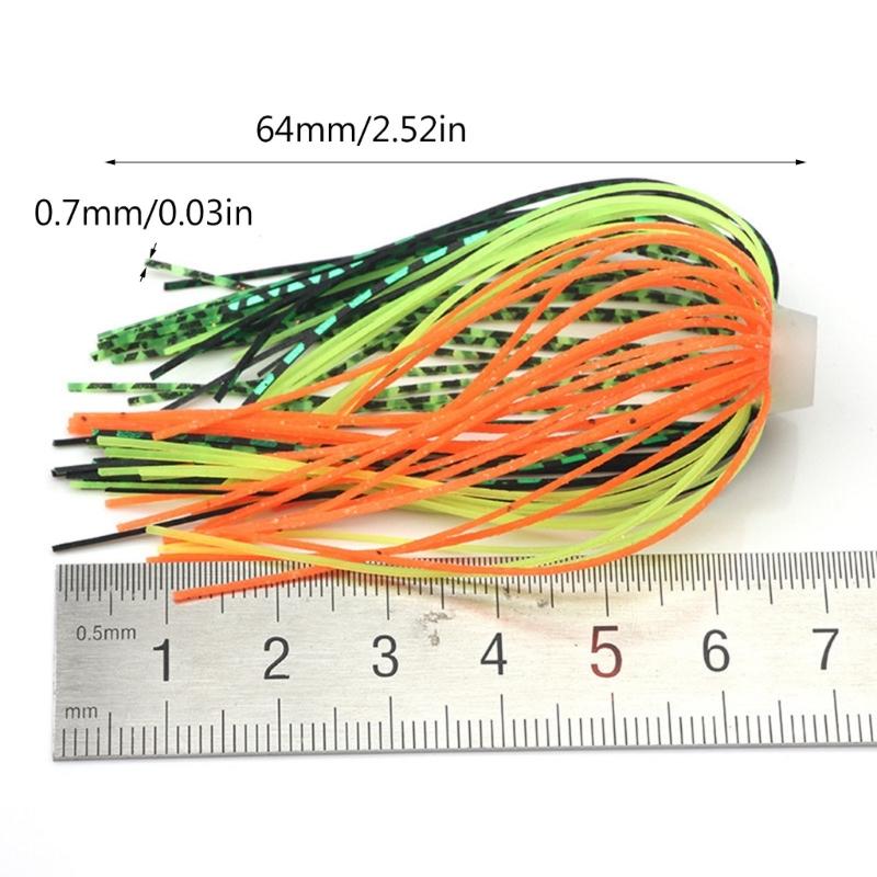 5Pcs Silicone Spinnerbait Skirts DIY Fishing Jig Lures 88 Strands Rubber Skirts