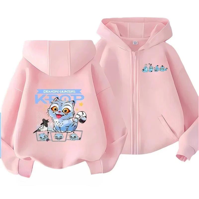 

K-pop Истребители демонов Толстовка на молнии Мультяшные девочки мальчики Пальто Модная одежда Осенняя толстовка Детская аниме-толстовка 120cm