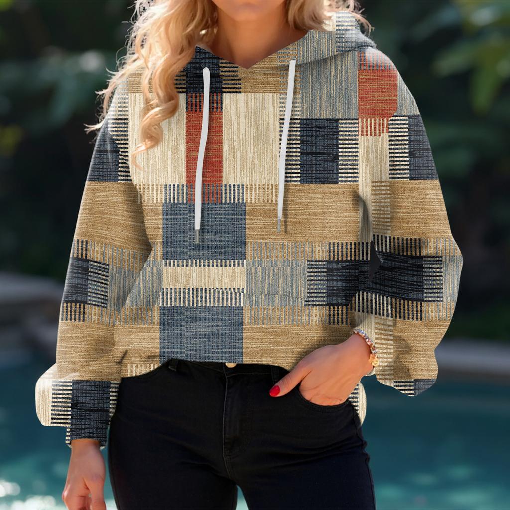 Damen Sweatshirt mit Blumenmuster, locker, lässig, langärmlig mit Kapuze